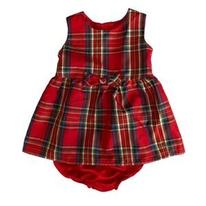 Wonder Nation Red Plaid Holiday Christmas Dress Size 0-3 Months
